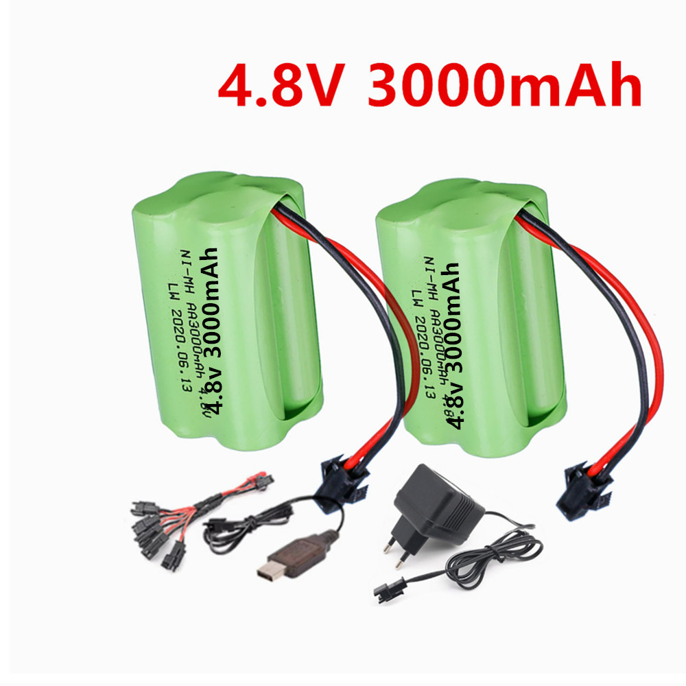 Rc Hobby Model - Batteria Ricaricabile 4.8v 3000mAh e Caricabatterie