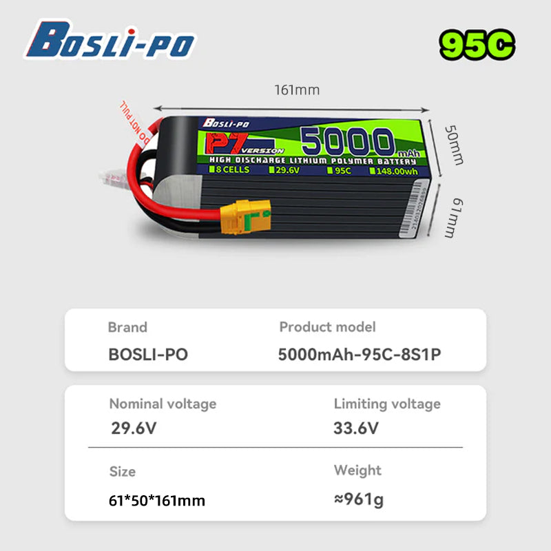 Boslipo P7 Versione 5000mAh 95 - Lipo Battery 4S recensione e prezzo