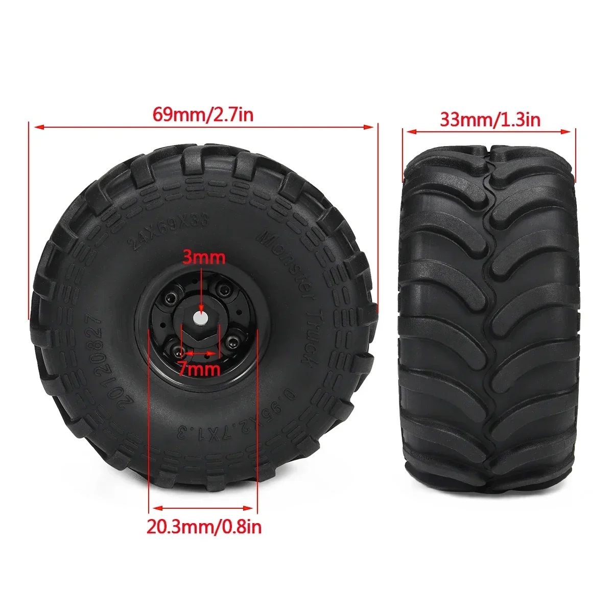 4 pezzi di pneumatici Monster  - Rc Hobby Trucks recensione e prezzo